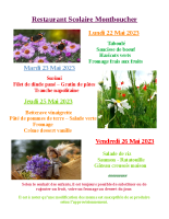 Menu cantine Semaine 22-05-2023