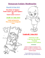 Menu cantine Semaine 30-05-2023
